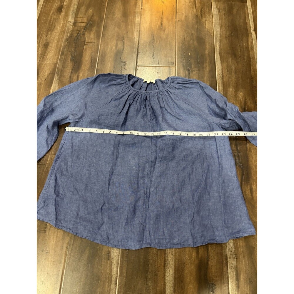 Ann Mashburn Women Grey Linen Blouse Size Small - Picture 4 of 7